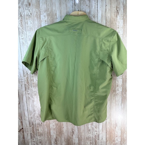 Cabelas Shirt Mens Sz 2XL Green Utility Pockets Light Weight Vented Button Up - Picture 2 of 7